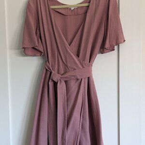 Vetta Capsule Tiered Wrap Dress in Blush, XS